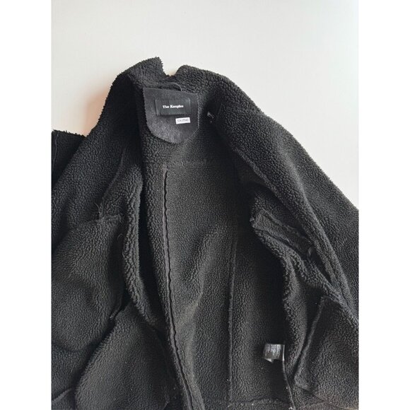 THE KOOPLES Black Faux Leather Shearling Motorcycle Moto Jacket, Size S - Picture 11 of 14
